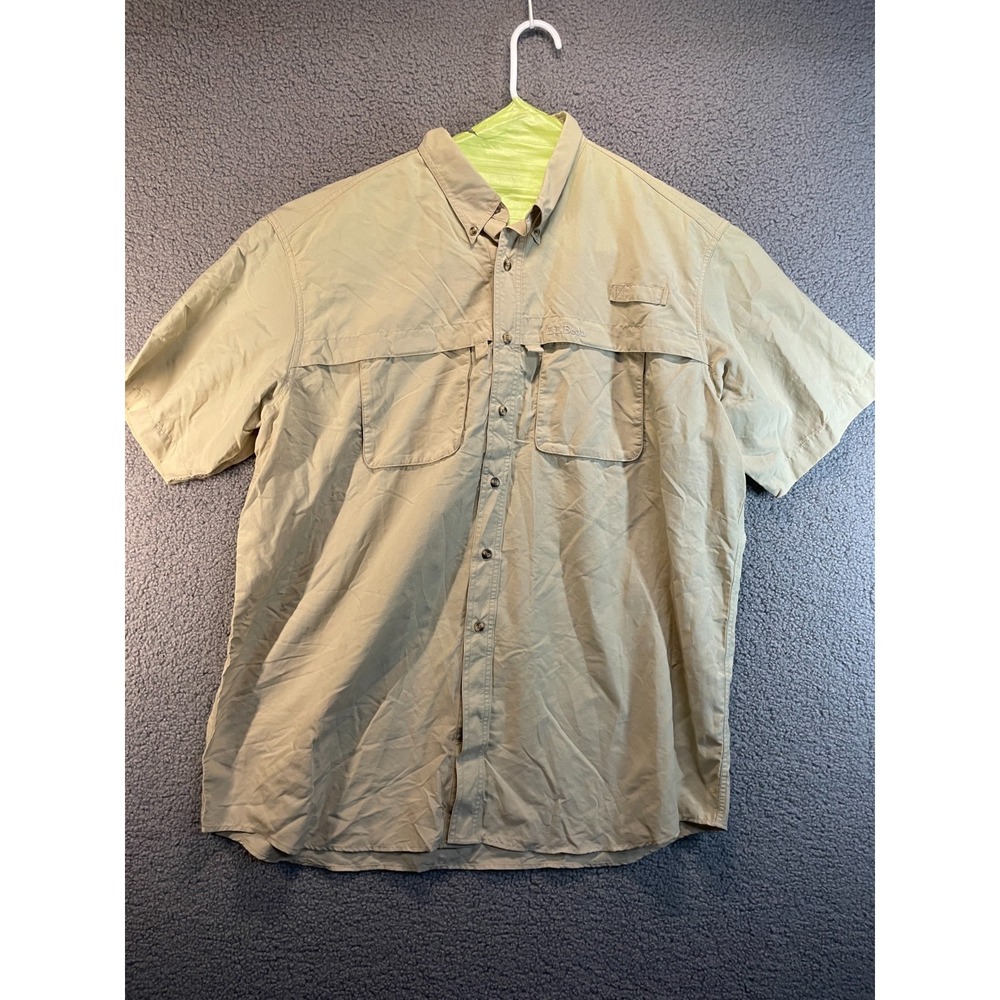 L.L.Bean Men's XL Tall ‎ Short  Sleeve Button-Down Fishing Shirt w/ Pockets